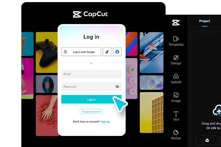 เปิด Capcut และลงชื่อเข้าใช้