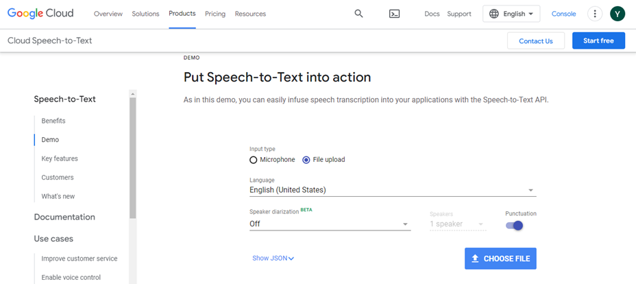 Google Cloud Speech-to-Text