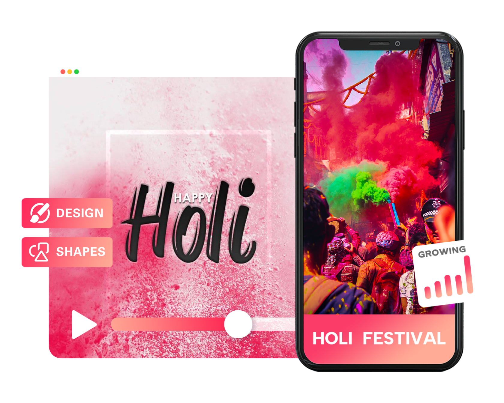 Fabricante de tarjetas de felicitación Holi en línea gratis