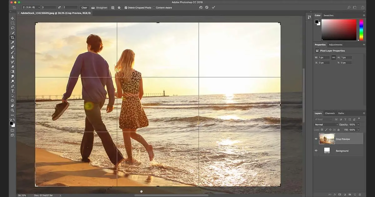 Adobe Photoshop crop image
