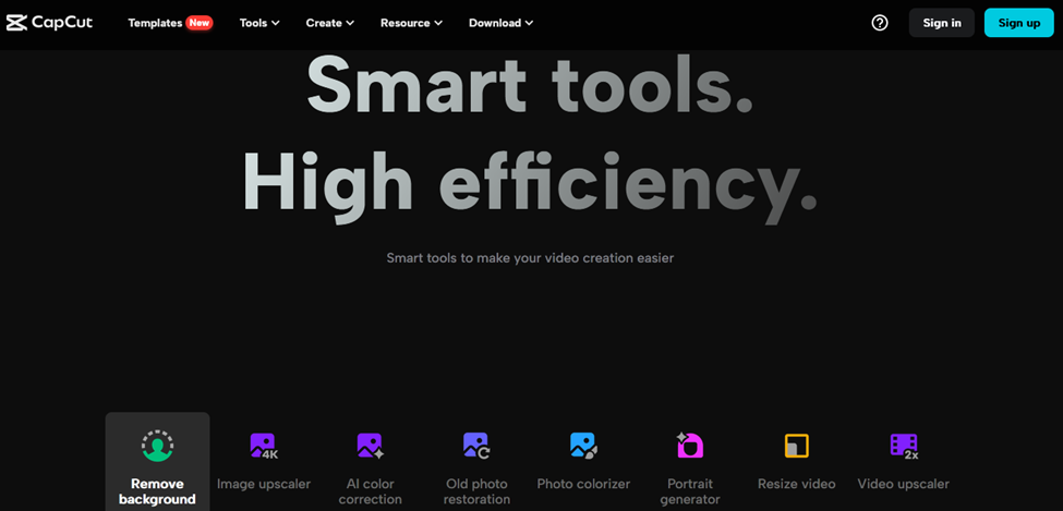 CapCut smart tools