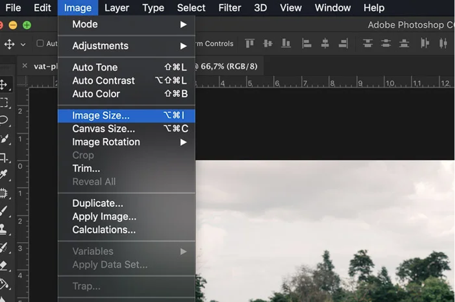 Adobe Photoshop image size