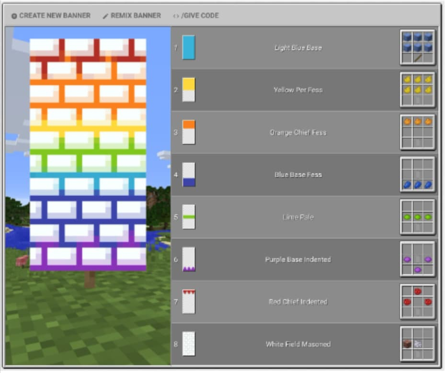 designing banner using minecraft