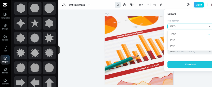 CapCut download chart