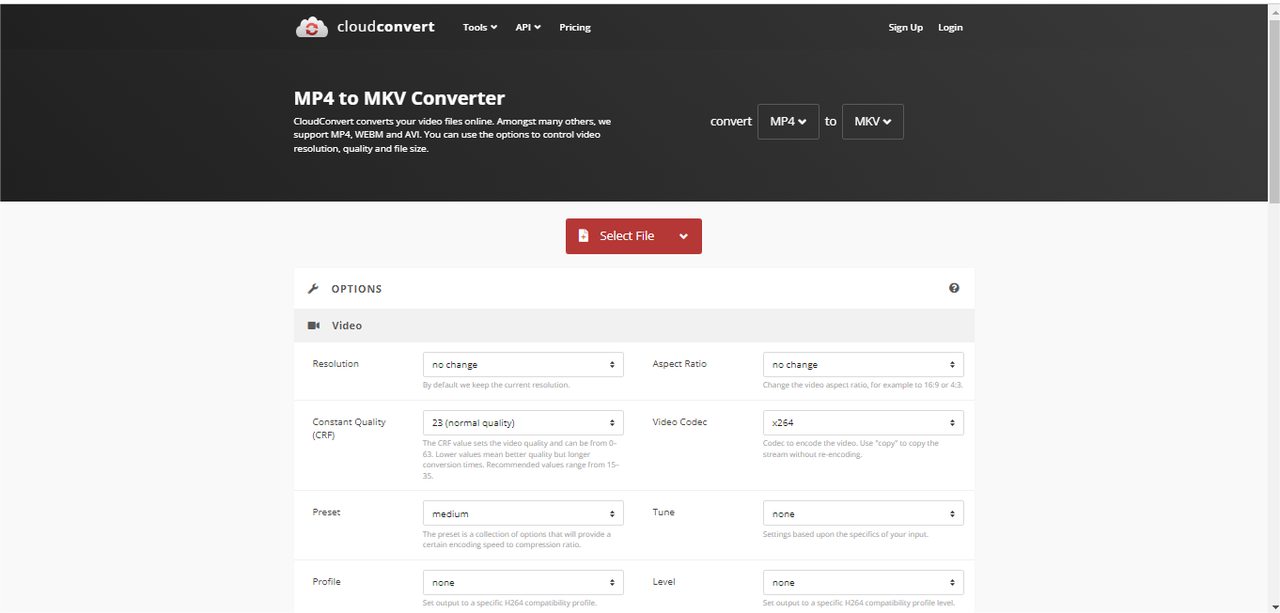 MP4 to MKV online converter - CloudConvert