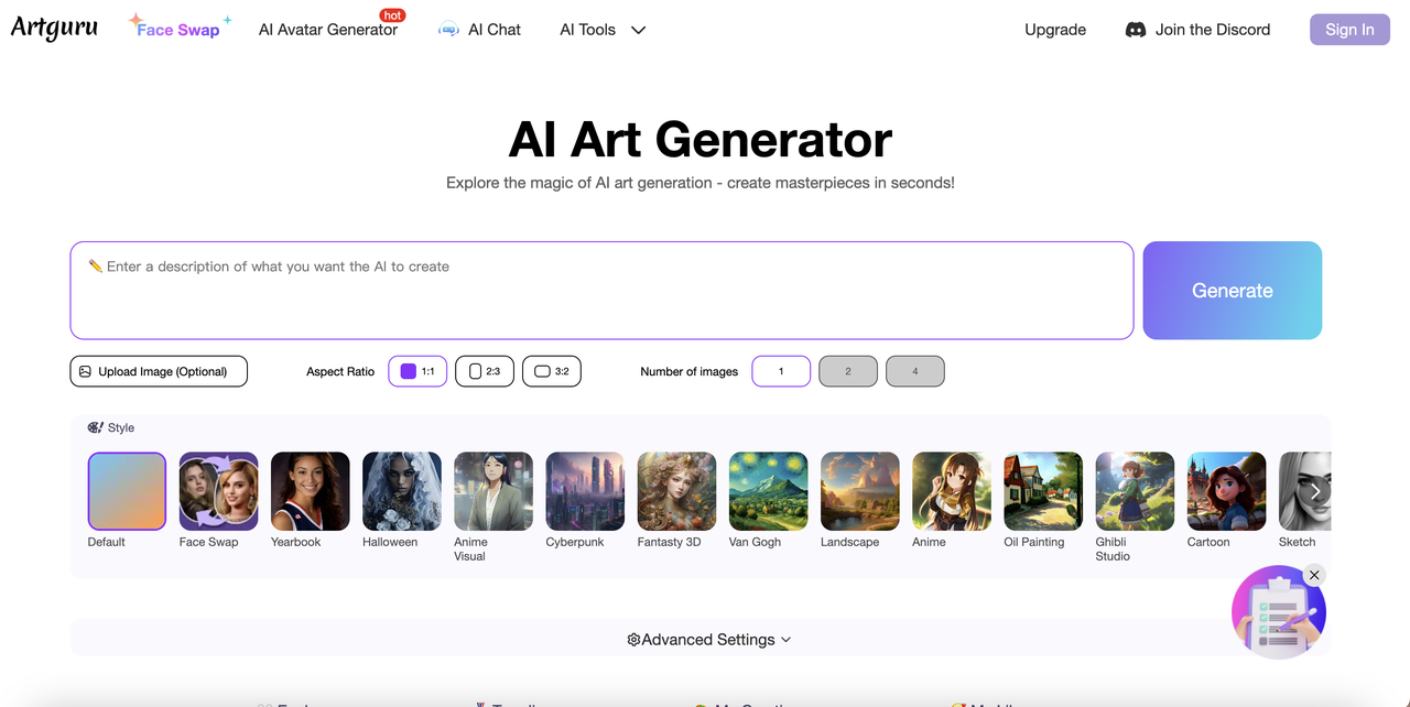 AI anime image generator - Artguru