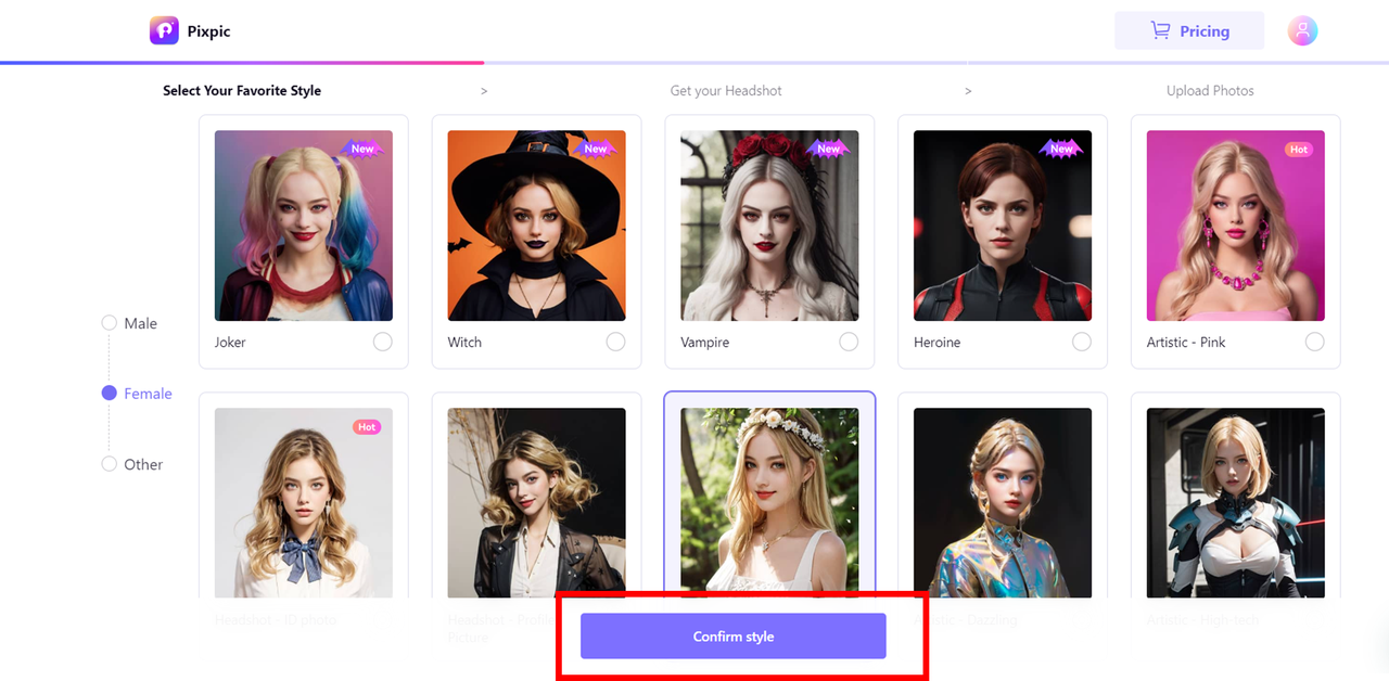 AI Portrait Apps Online - Media.io Step2