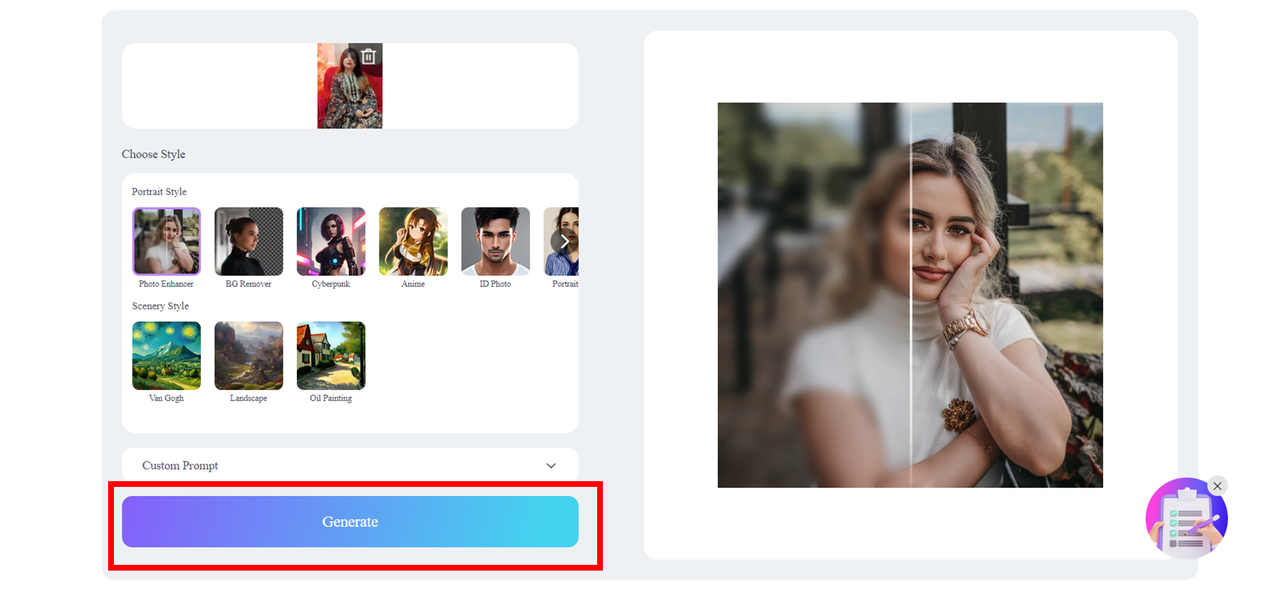 AI Portrait Apps Online - Artguru Step3