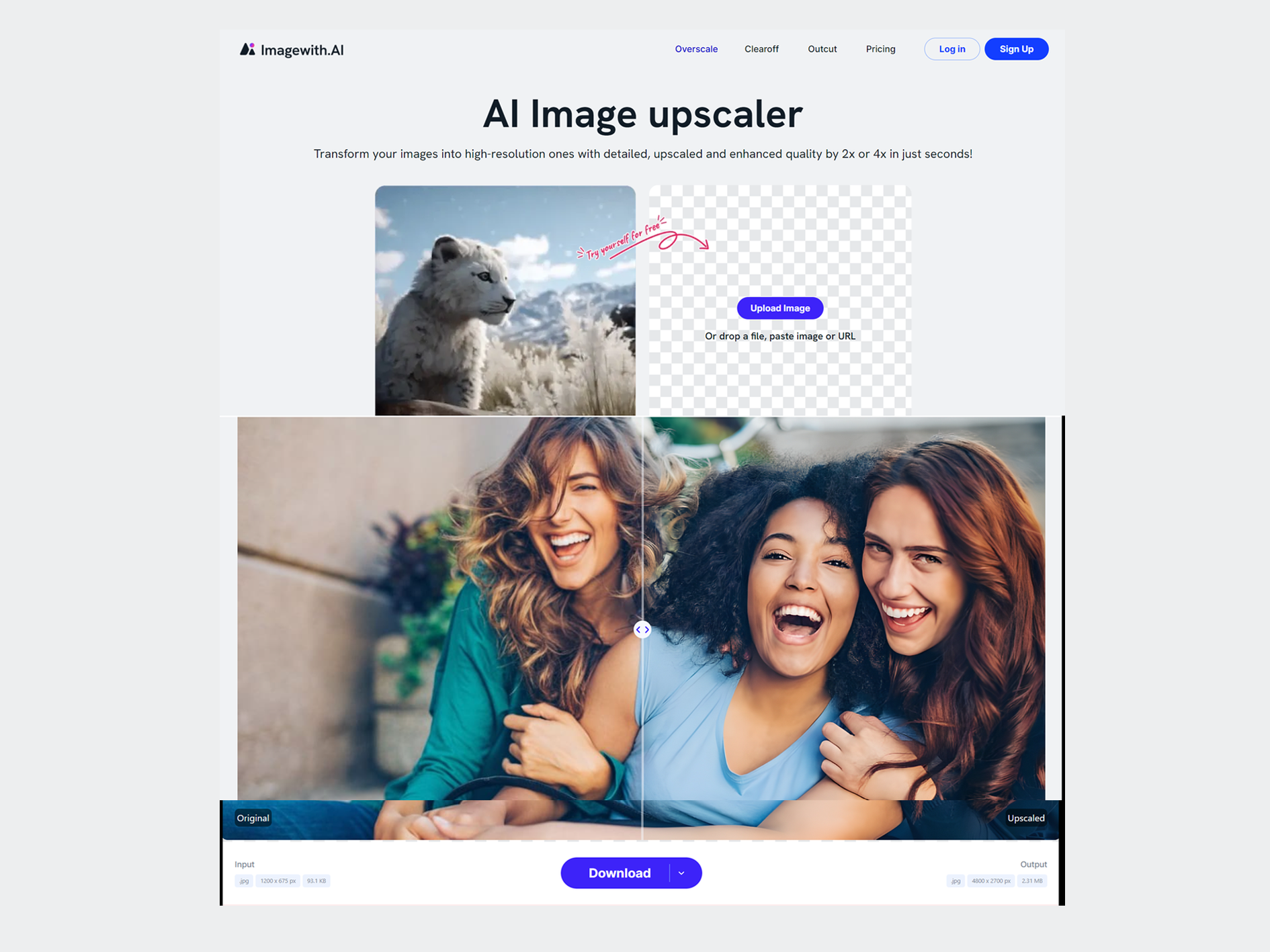 Smart PNG & JPG Image Upscalers - Imagewith.AI