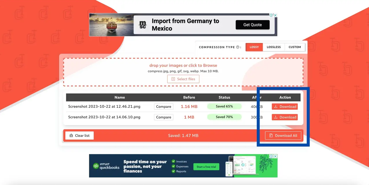 Compress Image on Mac - Compressor.io Step2