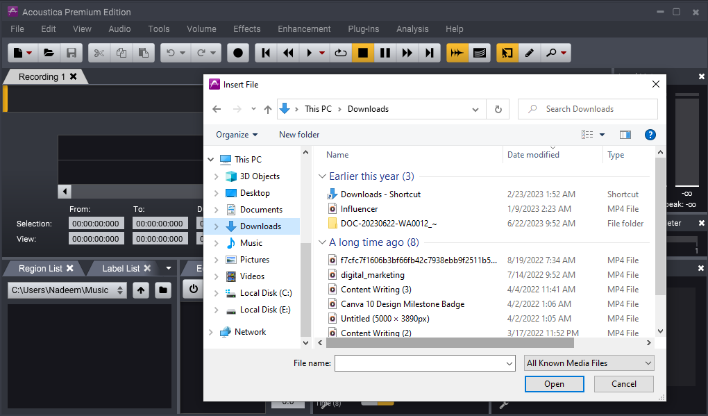 Audio Editing Programs - Acoustica Step 1