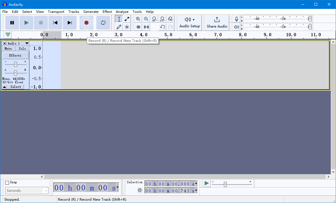 Audio Editing Programs - Audacity Step 1