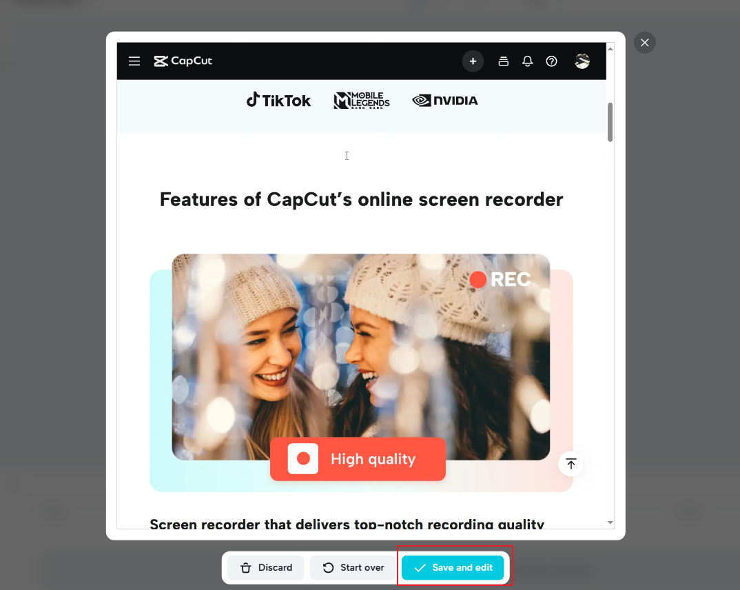 CapCut online video editor