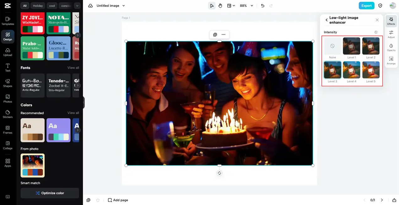 Tailor the brightness of your photos with AI low-light enhancement