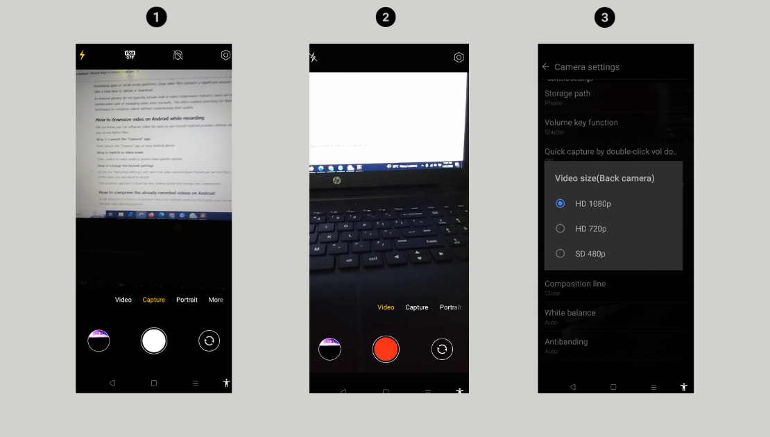 how to downsize video on Android while recording