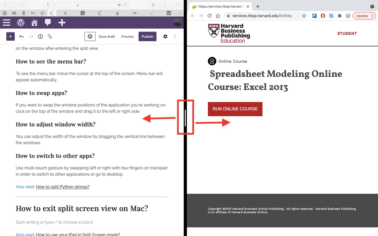 How to Enter and Exit Full Screen Mode and Use Split Screen in