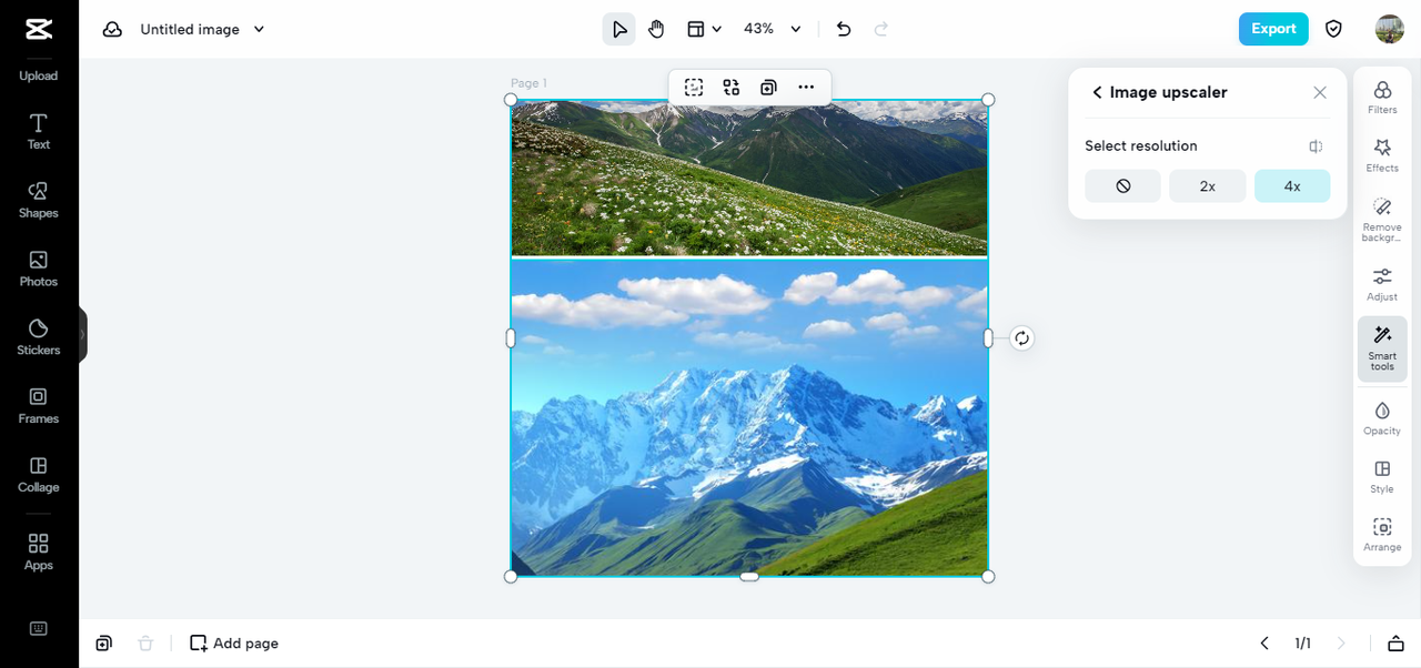 Enhance your pictures' resolution with AI image upscaler