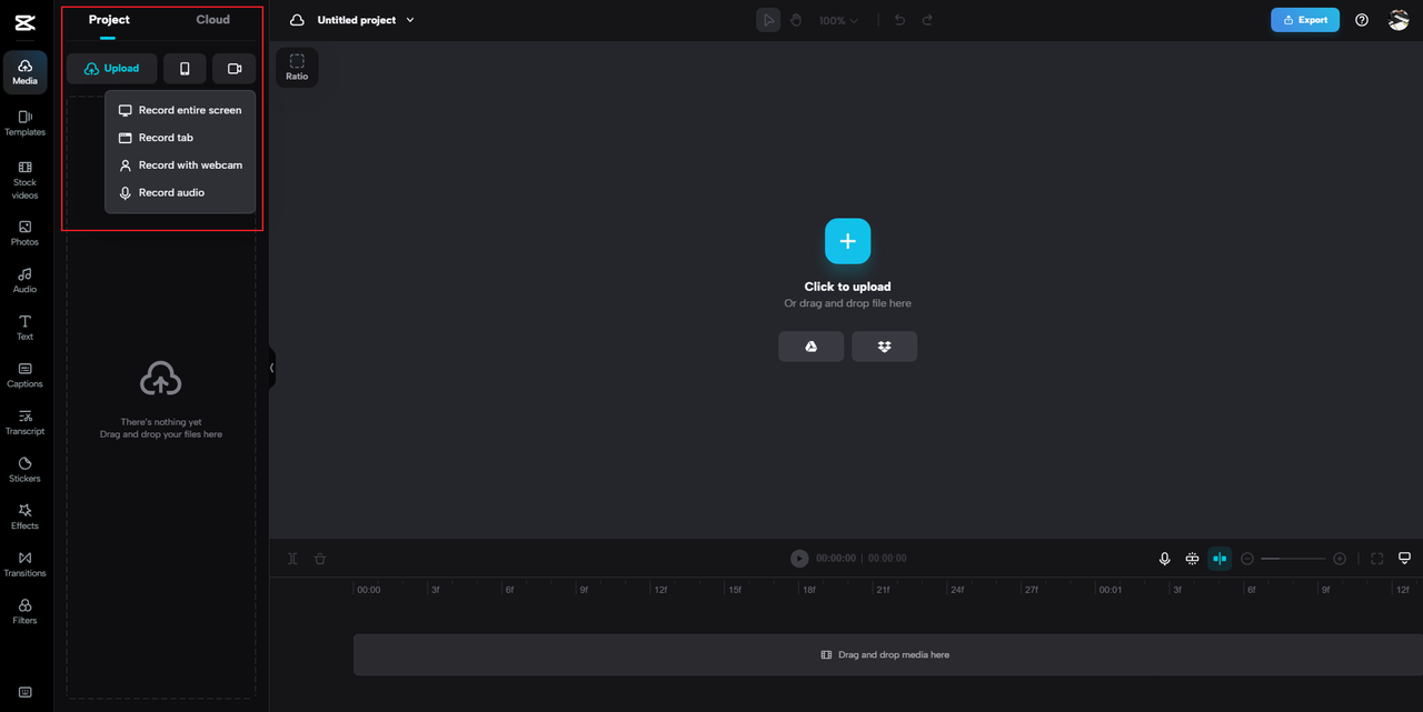 screen record on TikTok with CapCut online video editor