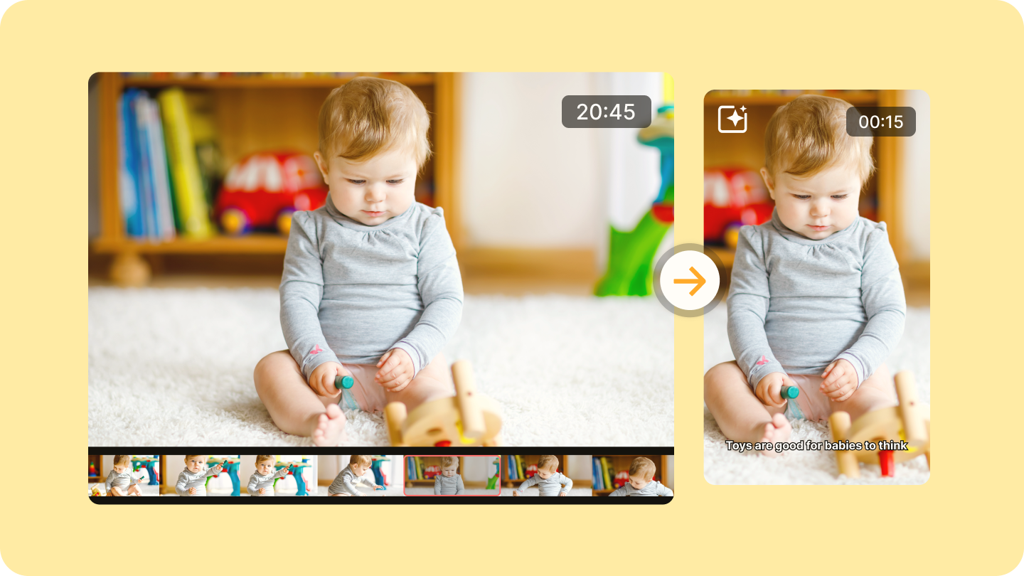 Modo efficace per tagliare brevi video educativi per neonati