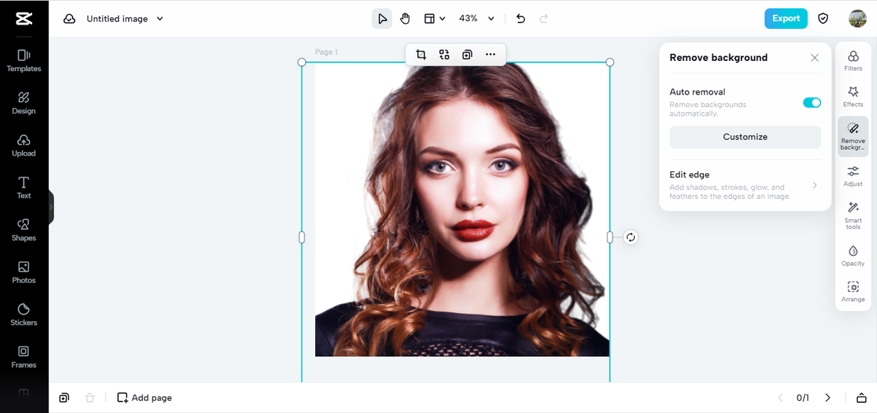 Easy background removal with customized options