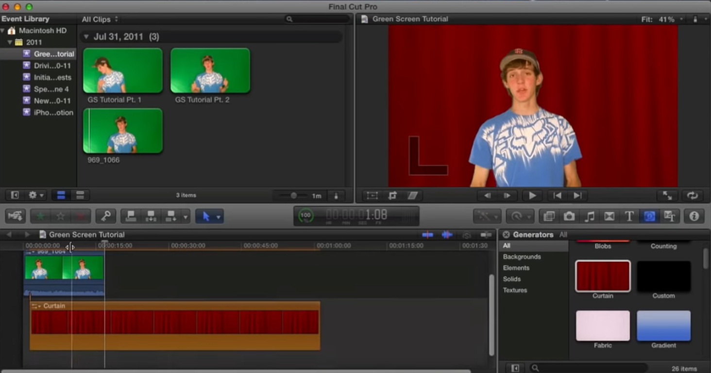 How to edit green screen footage in Final Cut Pro?