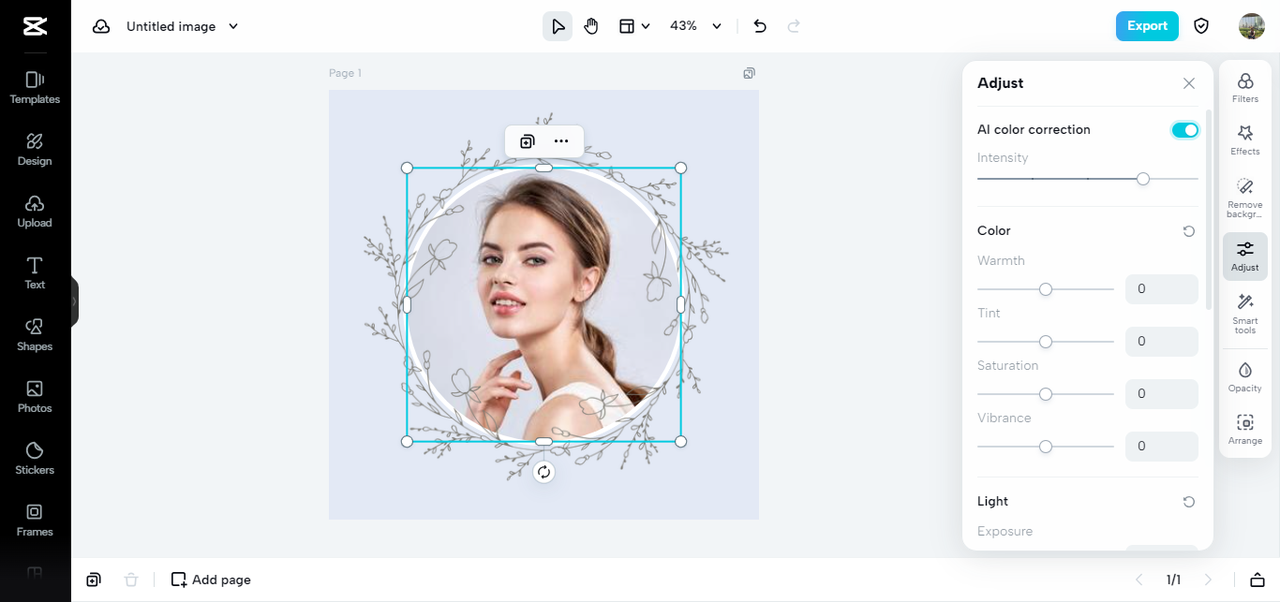 Adjust your pic's color in one click with AI color correction