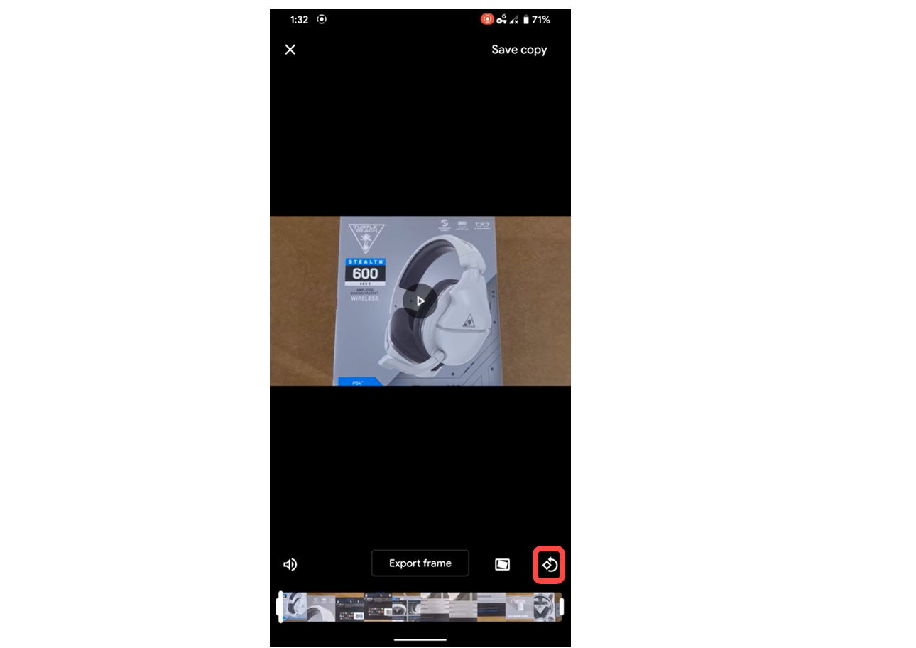 How to rotate video using Google Photos?