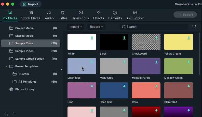 Filmora video trimming interface
