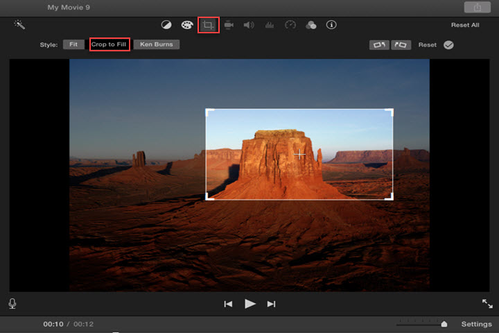 cropping video with iMovie  