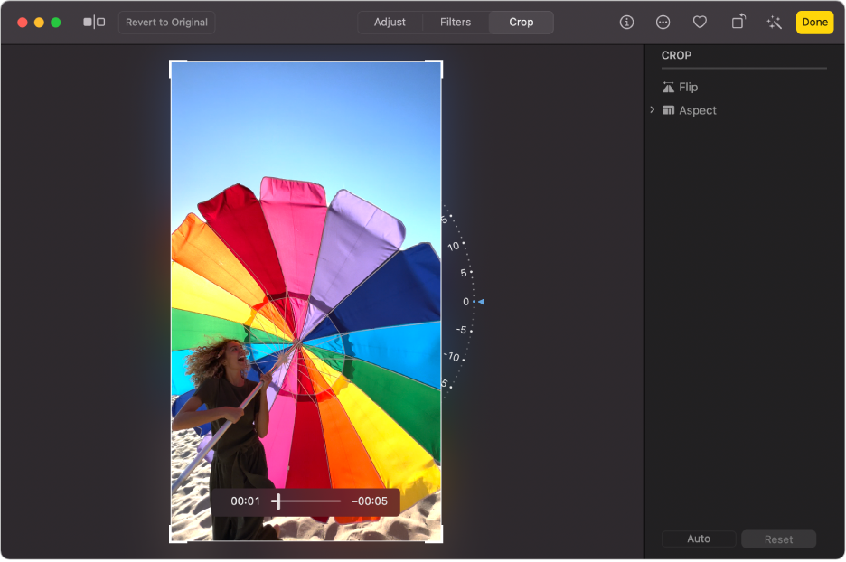 crop video with Photos on Mac