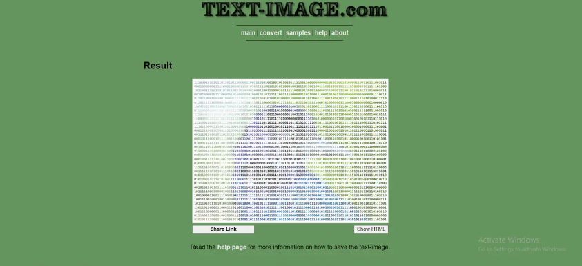 Save text art in Text-Image