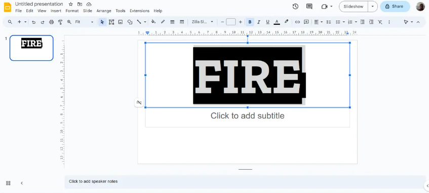 Create word photo in Google Slides