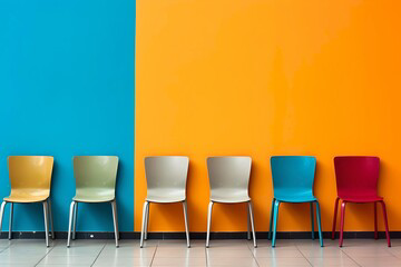 Colorful chairs demonstrating color harmony and contrast