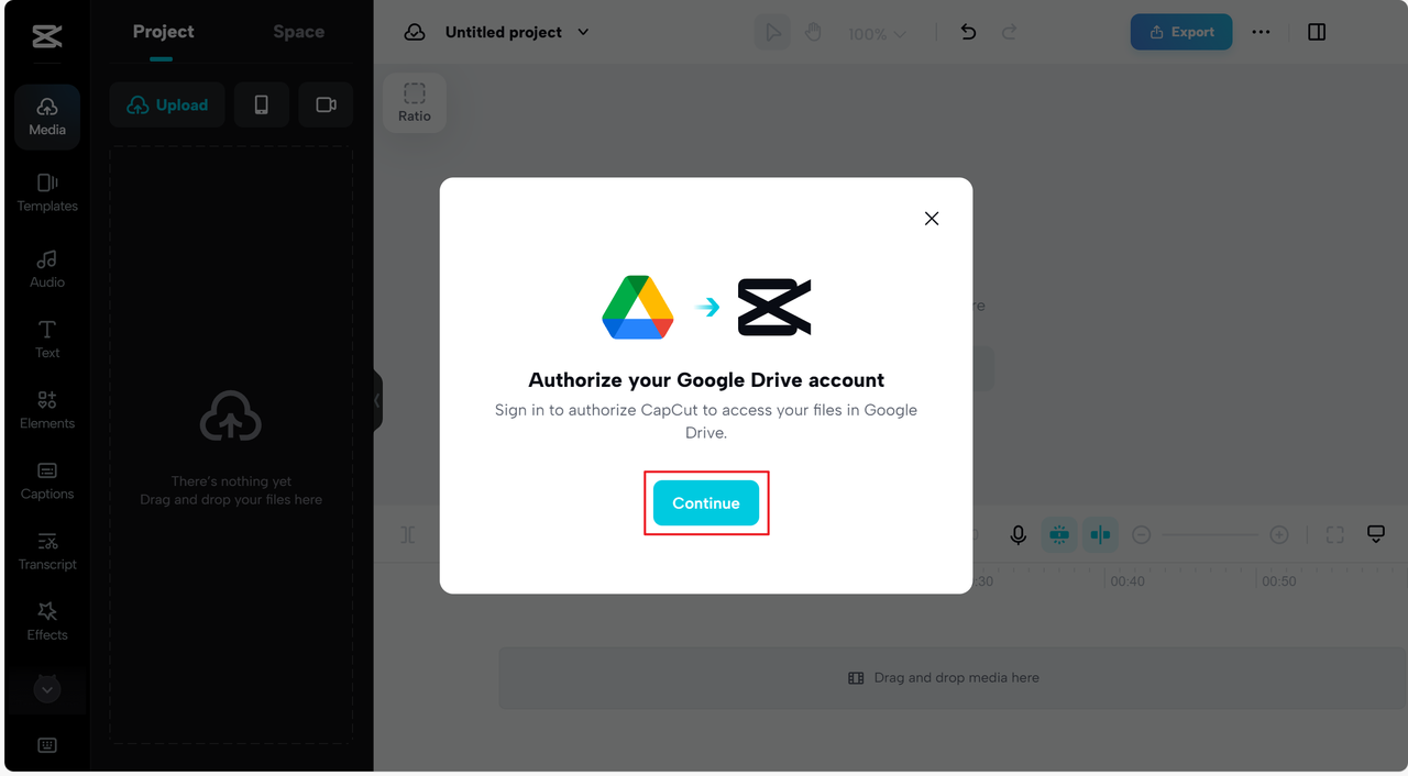 Authorize your Google Drive account