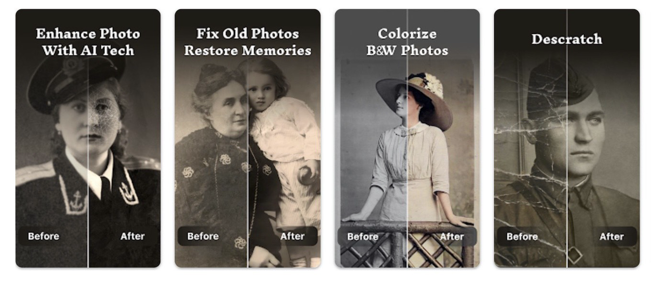 PhotoFix's old photo restoration interface