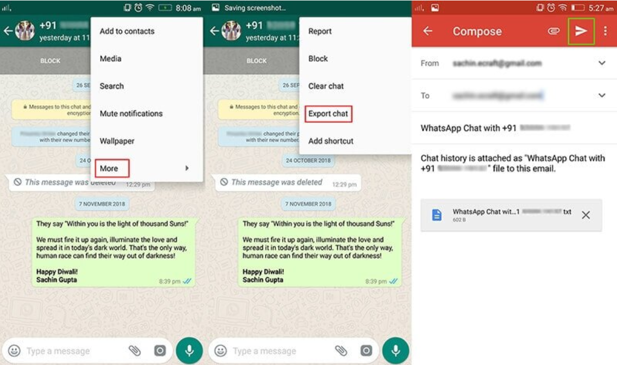 Transfer the chat from Android to iPhone