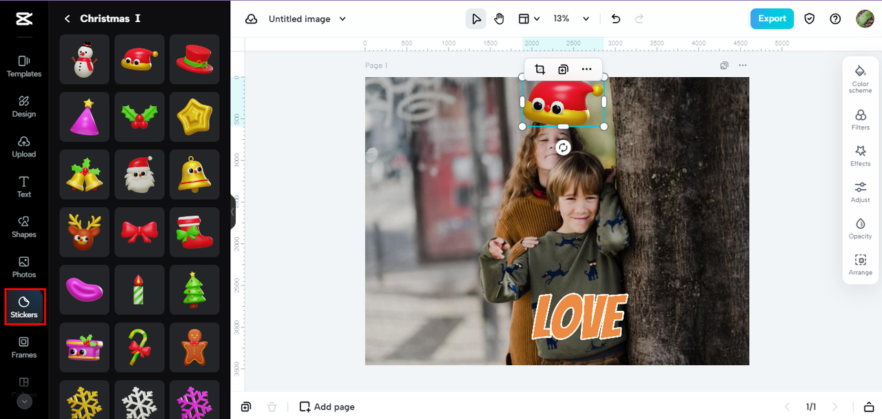 add stickers to pictures