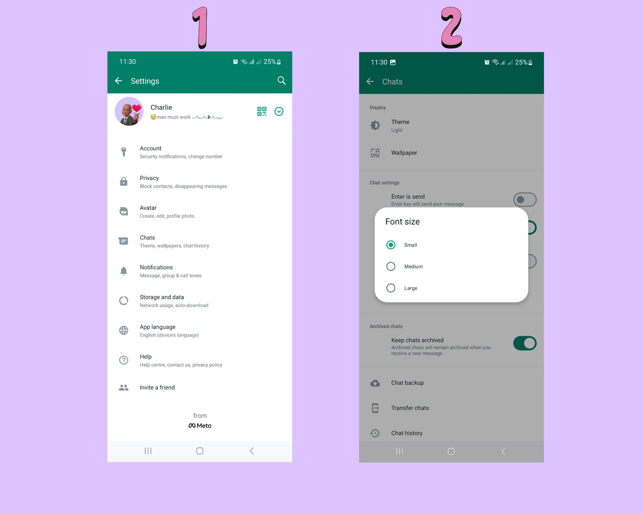 How to change font style in WhatsApp