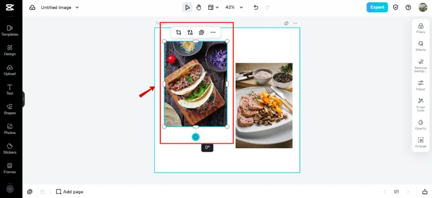 Edit your image position and size