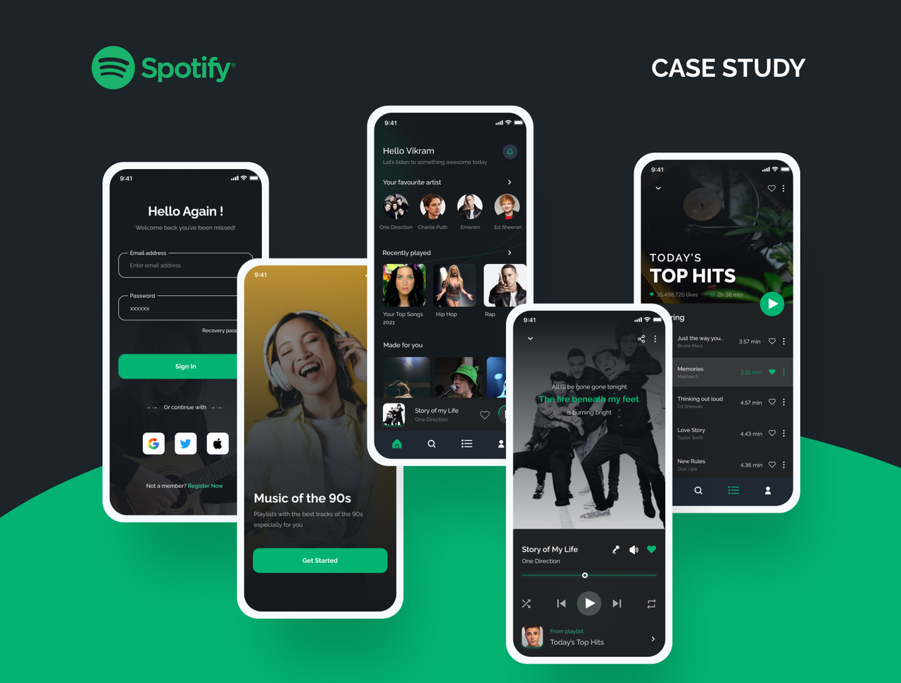 Spotify - vibrant greens and black