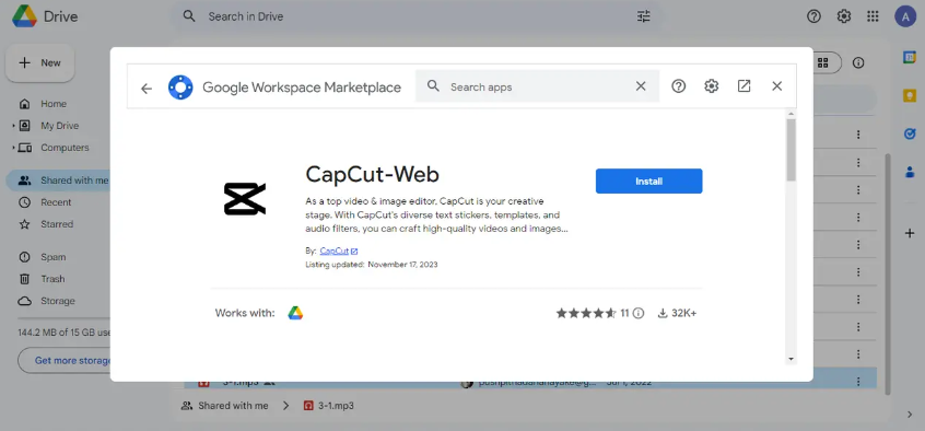 CapCut web extension