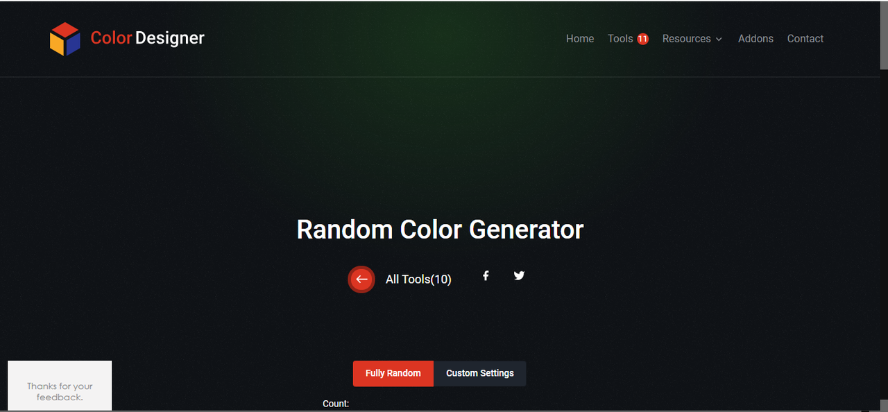 Color Designer's interface