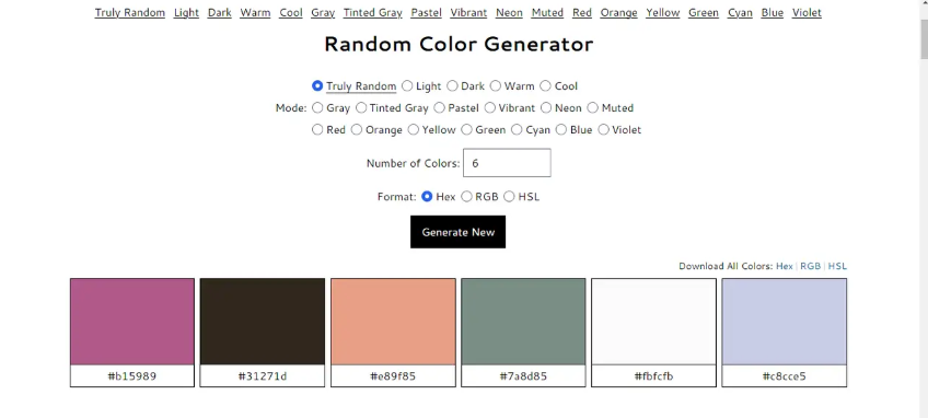 RGB color picker's interface