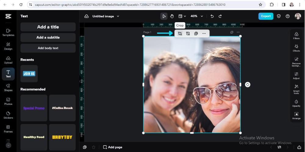 crop your JPEG image online