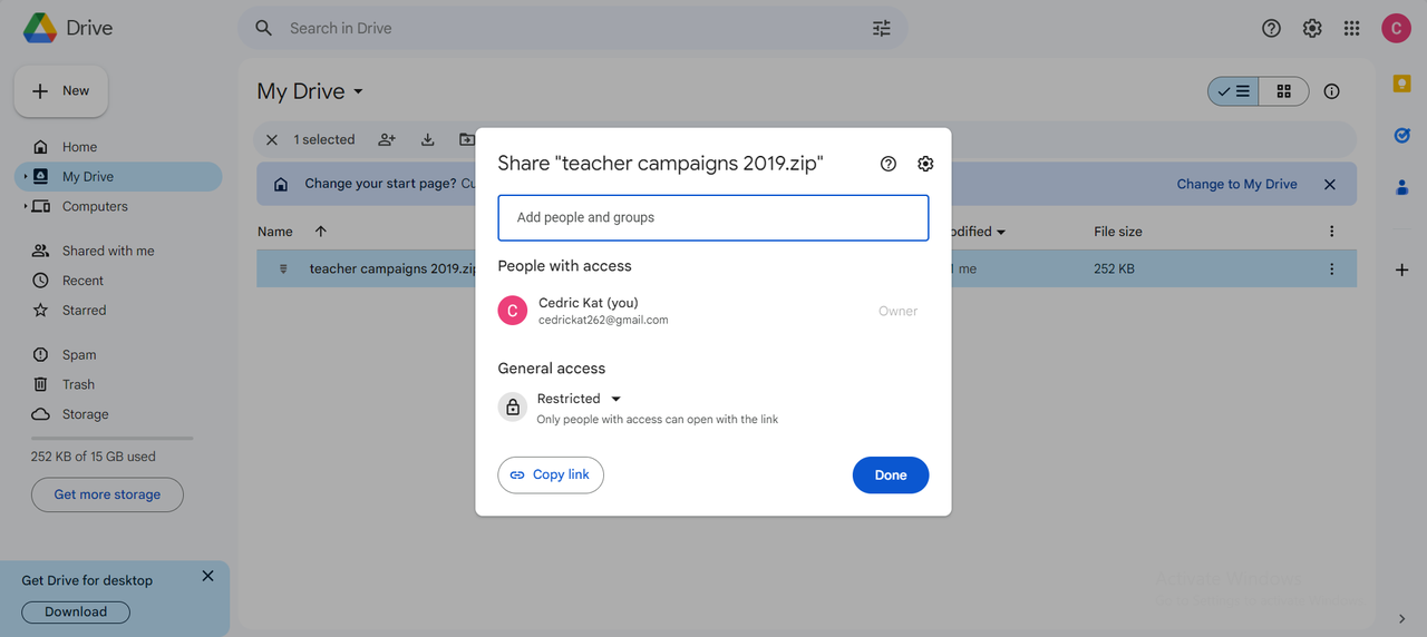 Add people and groups to a folder in Google Drive