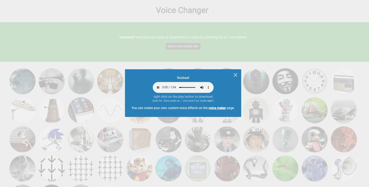 Voicechanger.io voice changing effects.