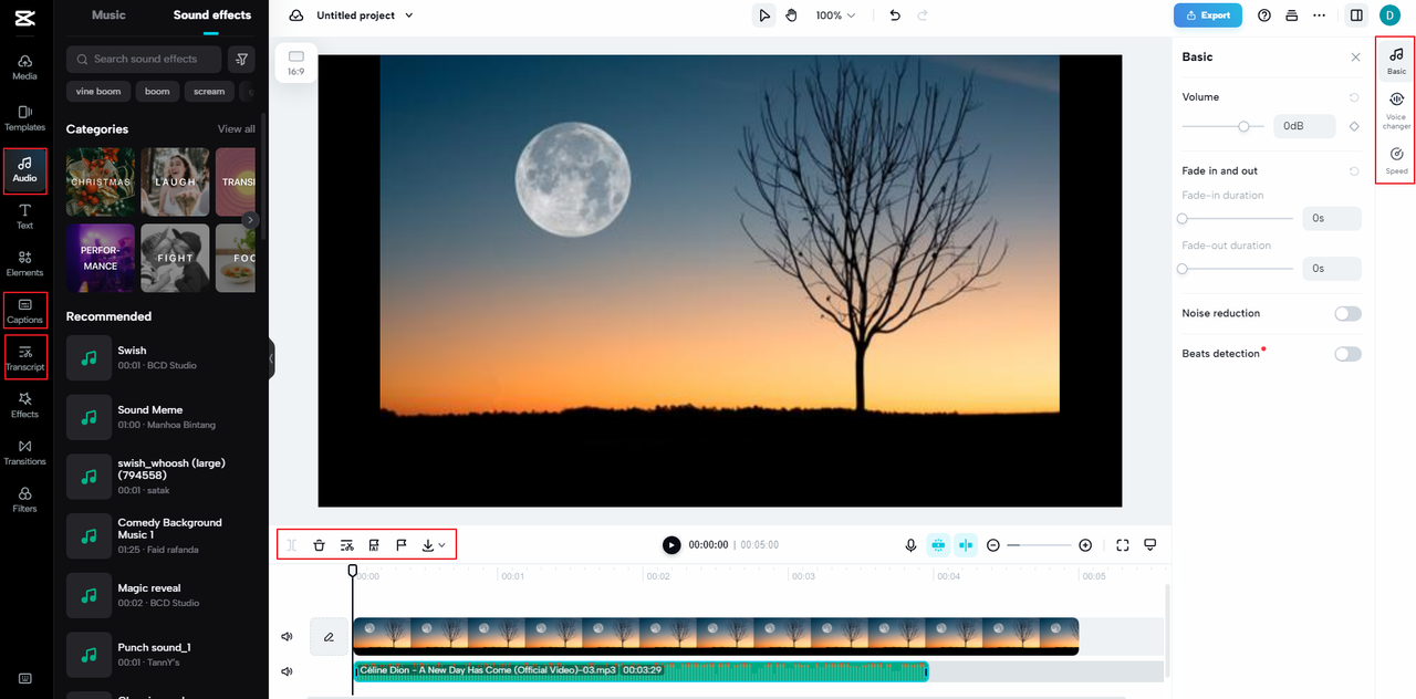 add background music with the CapCut online video editor