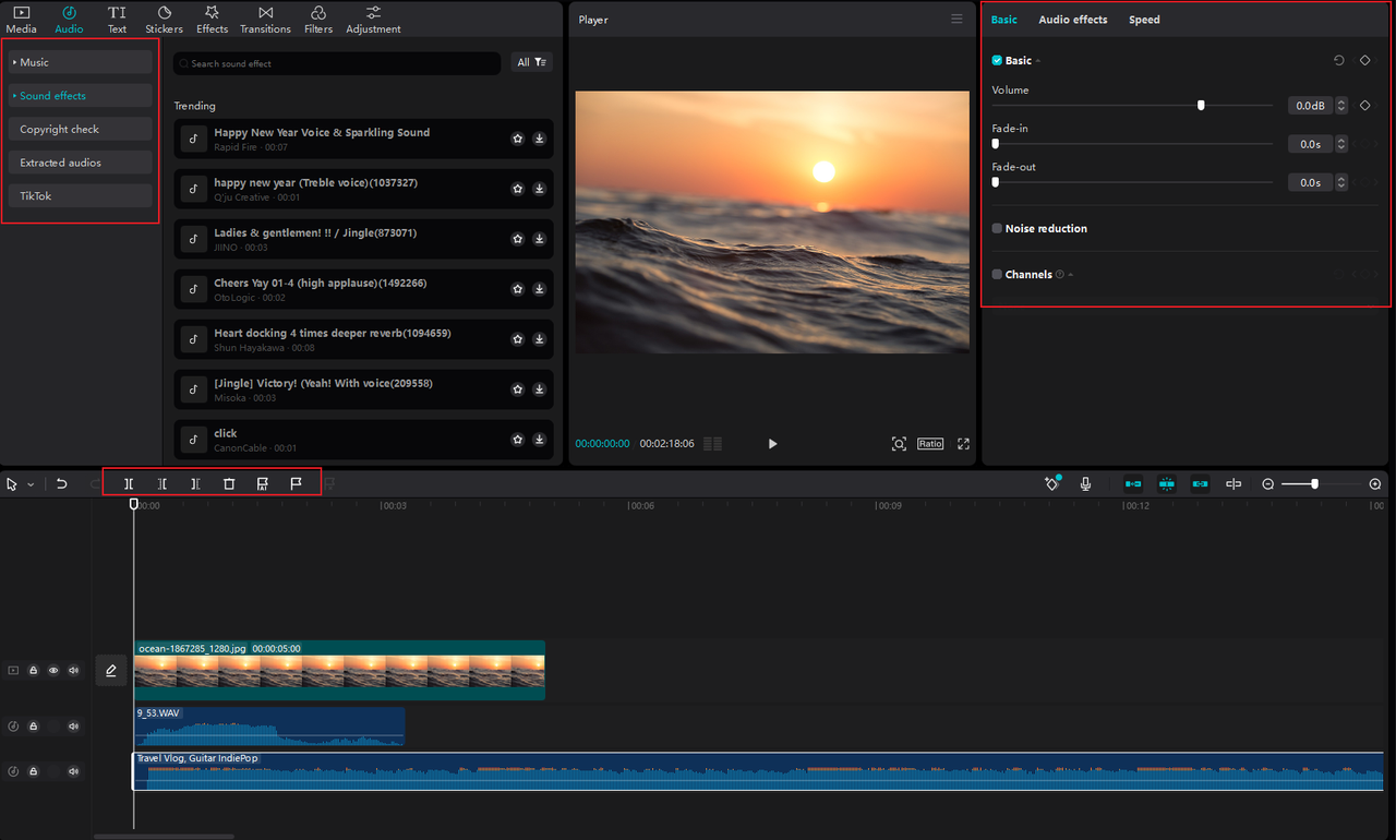 how to edit audio with the CapCut desktop