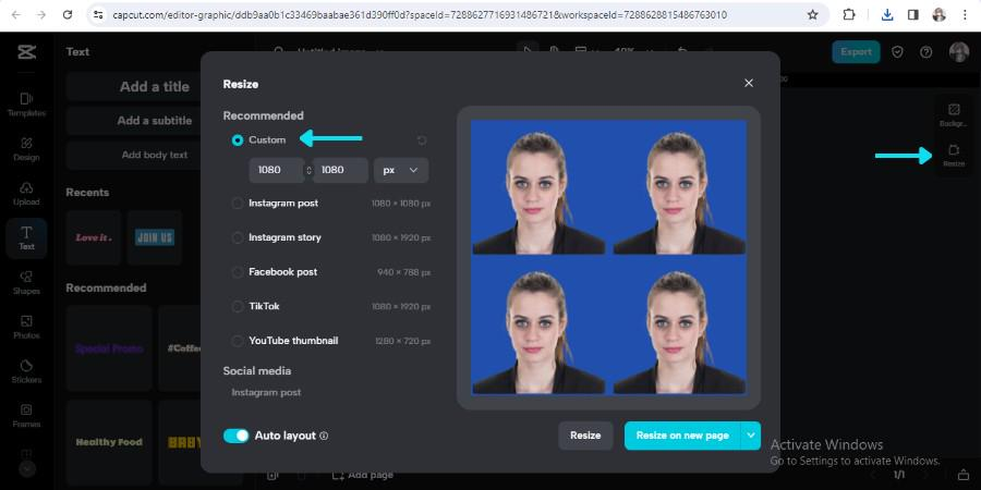 change passport photo size