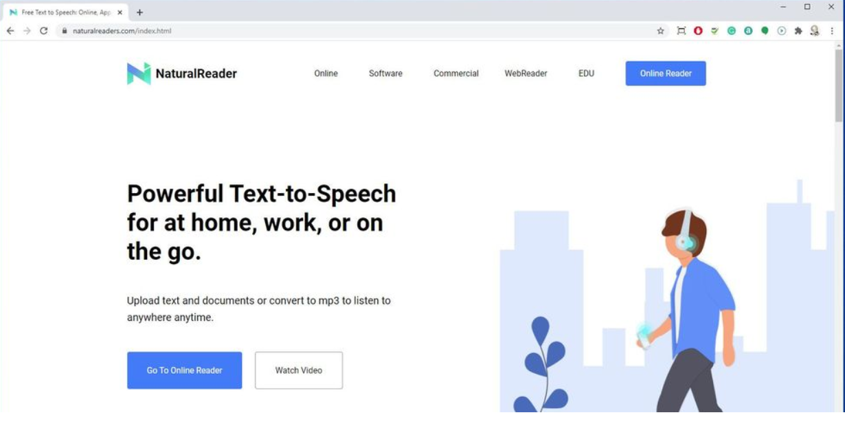 How to set up the Natural Reader text-to-speech extension?